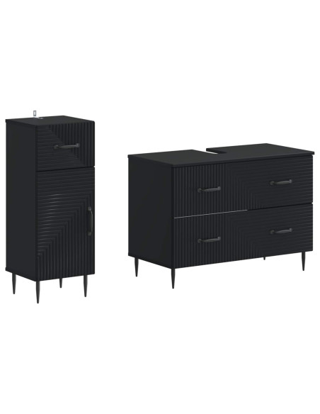 Set di Armadi da Bagno da 2 Pezzi HAARLEM Nero