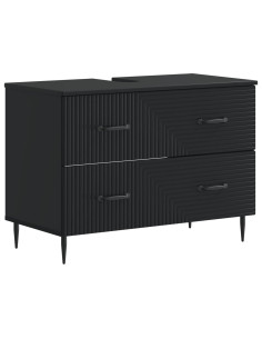 Set di Armadi da Bagno da 2 Pezzi HAARLEM Nero 2