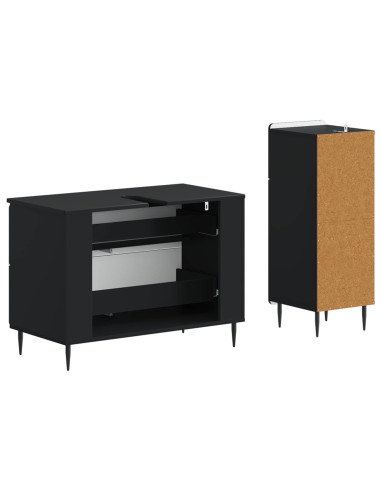 Set di Armadi da Bagno da 2 Pezzi HAARLEM Nero