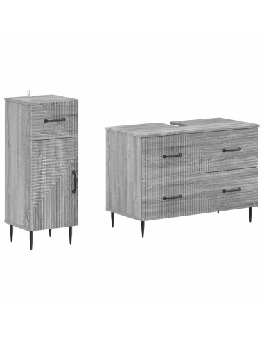 Set di Armadi da Bagno da 2 Pezzi HAARLEM Sonoma grigio