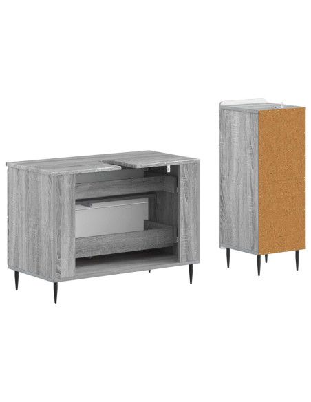 Set di Armadi da Bagno da 2 Pezzi HAARLEM Sonoma grigio