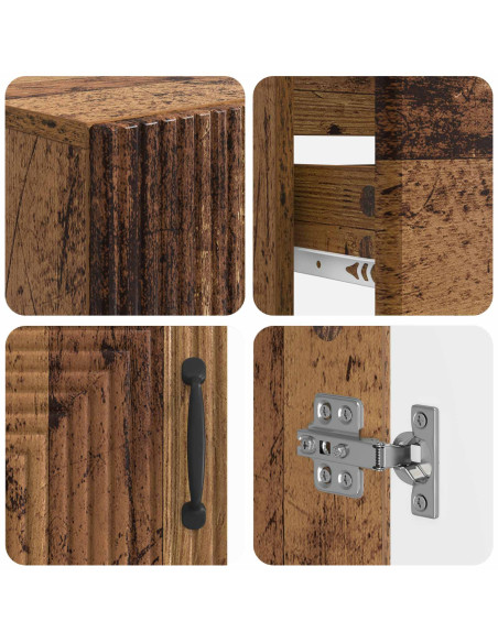Set di Armadi da Bagno da 2 Pezzi HAARLEM Legno antico