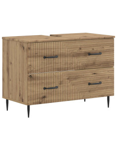 Set di Armadi da Bagno da 2 Pezzi HAARLEM Rovere Artigianale 2