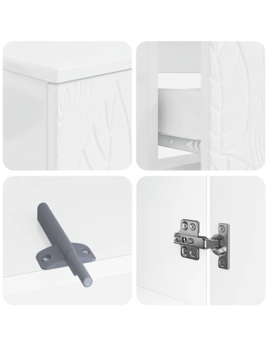 Set di Armadi da Bagno da 2 Pezzi DELFT Bianco Lucido