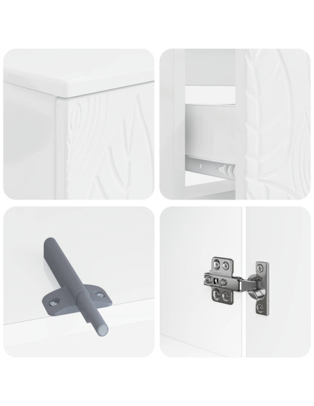 Set di Armadi da Bagno da 2 Pezzi DELFT Bianco Lucido