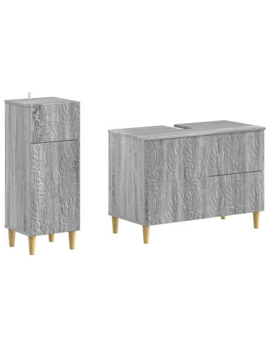 Set di Armadi da Bagno da 2 Pezzi DELFT Sonoma grigio