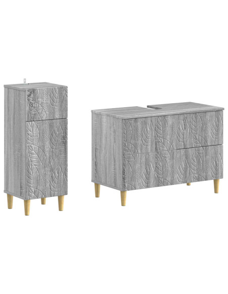 Set di Armadi da Bagno da 2 Pezzi DELFT Sonoma grigio