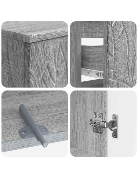 Set di Armadi da Bagno da 2 Pezzi DELFT Sonoma grigio