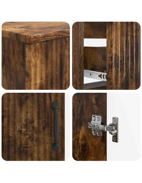 Set di Armadi da Bagno da 2 Pezzi HOORN Rovere Fumo