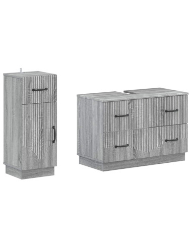 Set di Armadi da Bagno da 2 Pezzi HOORN Sonoma grigio