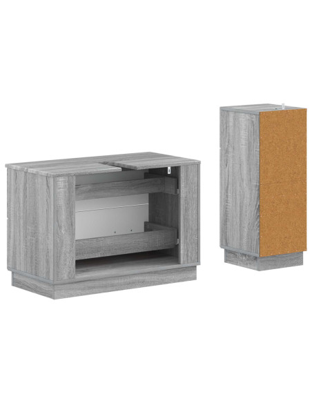 Set di Armadi da Bagno da 2 Pezzi HOORN Sonoma grigio