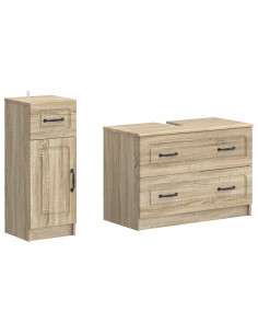 Set di Armadi da Bagno da 2 Pezzi UTRECHT Rovere Sonoma