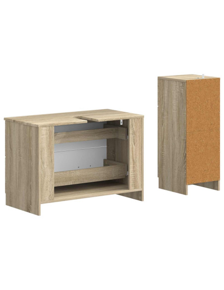 Set di Armadi da Bagno da 2 Pezzi UTRECHT Rovere Sonoma