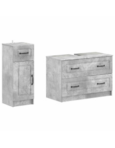 Set di Armadi da Bagno da 2 Pezzi UTRECHT Grigio Cemento