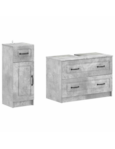 Set di Armadi da Bagno da 2 Pezzi UTRECHT Grigio Cemento