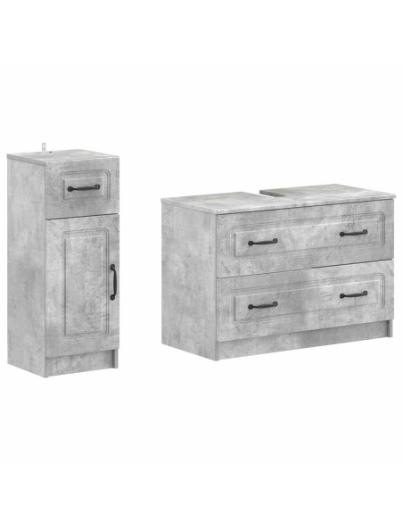 Set di Armadi da Bagno da 2 Pezzi UTRECHT Grigio Cemento