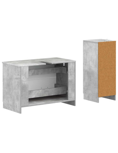 Set di Armadi da Bagno da 2 Pezzi UTRECHT Grigio Cemento