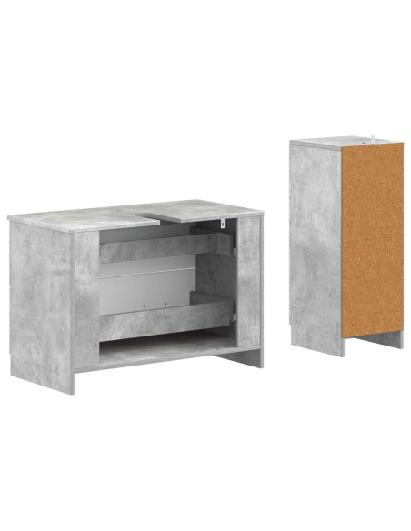 Set di Armadi da Bagno da 2 Pezzi UTRECHT Grigio Cemento