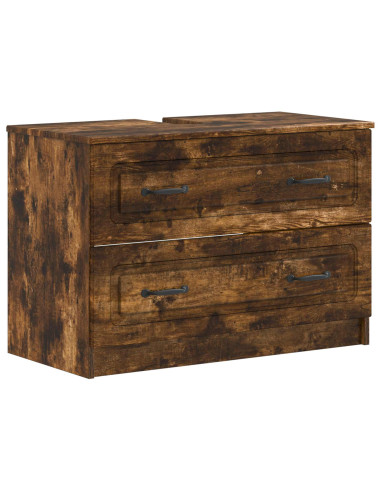 Set di Armadi da Bagno da 2 Pezzi UTRECHT Rovere Fumo