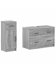 Set di Armadi da Bagno da 2 Pezzi UTRECHT Sonoma grigio