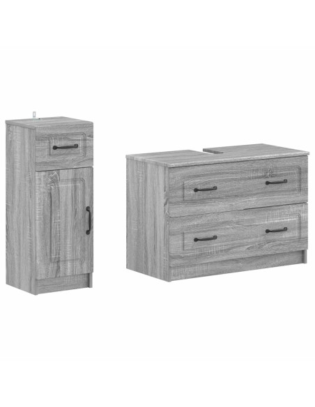 Set di Armadi da Bagno da 2 Pezzi UTRECHT Sonoma grigio
