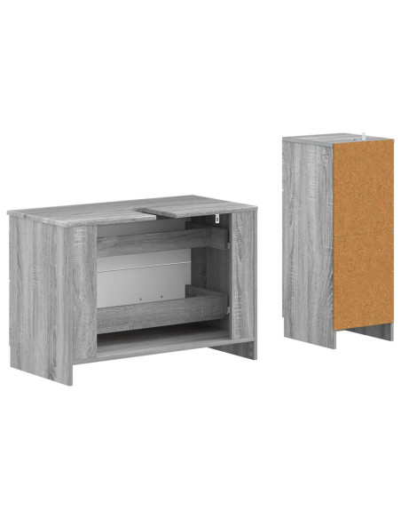 Set di Armadi da Bagno da 2 Pezzi UTRECHT Sonoma grigio