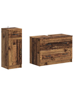 Set di Armadi da Bagno da 2 Pezzi UTRECHT Legno antico