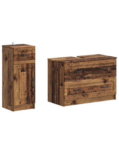 Set di Armadi da Bagno da 2 Pezzi UTRECHT Legno antico