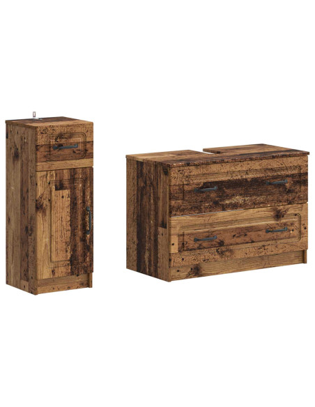 Set di Armadi da Bagno da 2 Pezzi UTRECHT Legno antico