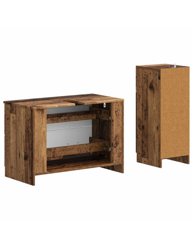 Set di Armadi da Bagno da 2 Pezzi UTRECHT Legno antico