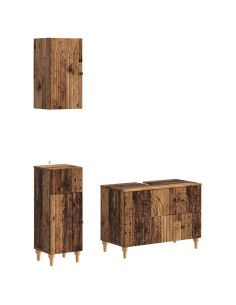 Set di armadietti da bagno in 3 pezzi ALKMAAR Legno antico
