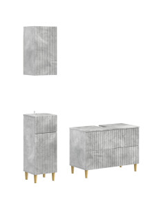 Set di armadietti da bagno in 3 pezzi ARNHEM Grigio Cemento