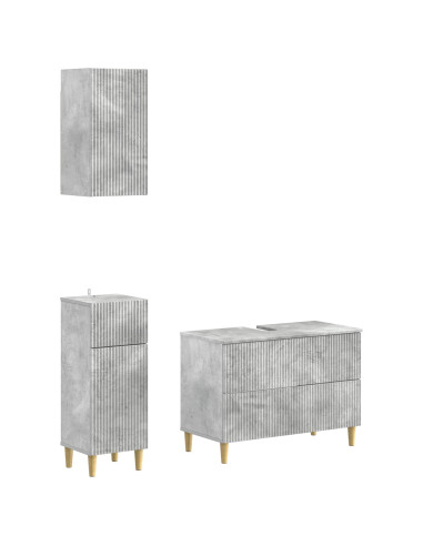 Set di armadietti da bagno in 3 pezzi ARNHEM Grigio Cemento