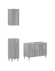 Set di armadietti da bagno in 3 pezzi ARNHEM Sonoma grigio