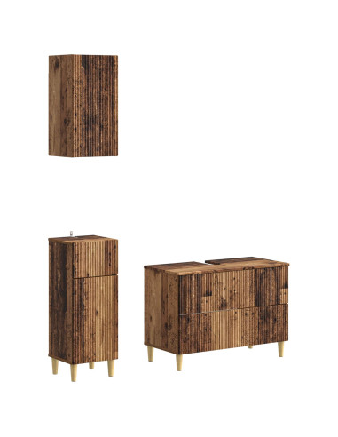 Set di armadietti da bagno in 3 pezzi ARNHEM Legno antico