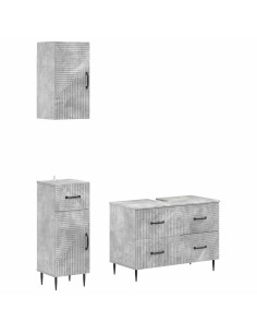 Set di armadietti da bagno in 3 pezzi HAARLEM Grigio Cemento