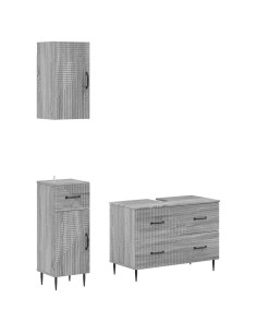 Set di armadietti da bagno in 3 pezzi HAARLEM Sonoma grigio