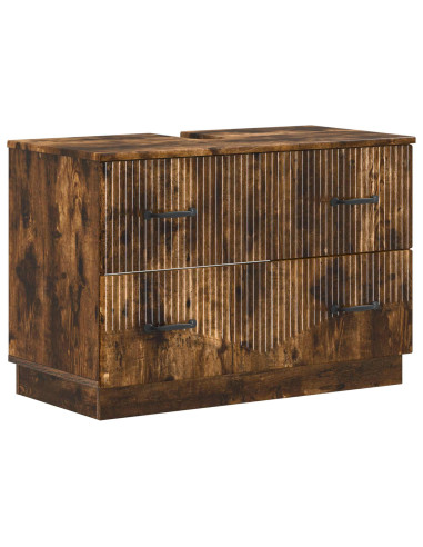 Set di armadietti da bagno in 3 pezzi HOORN Rovere Fumo
