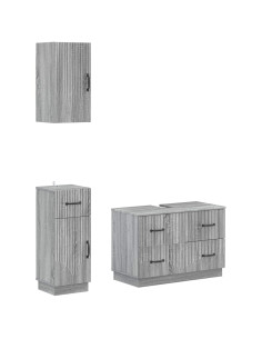 Set di armadietti da bagno in 3 pezzi HOORN Sonoma grigio