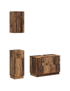 Set di armadietti da bagno in 3 pezzi HOORN Legno antico
