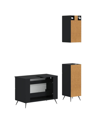 Set di armadietti da bagno in 3 pezzi BREDA Nero