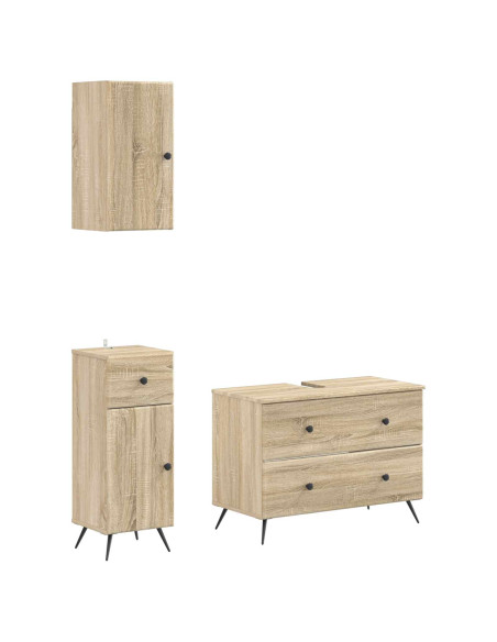 Set di armadietti da bagno in 3 pezzi BREDA Rovere Sonoma