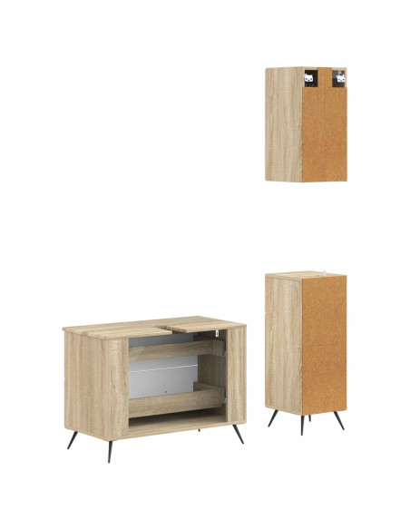 Set di armadietti da bagno in 3 pezzi BREDA Rovere Sonoma