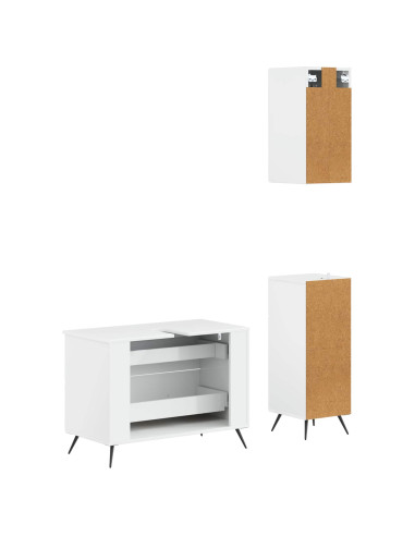 Set di armadietti da bagno in 3 pezzi BREDA Bianco Lucido