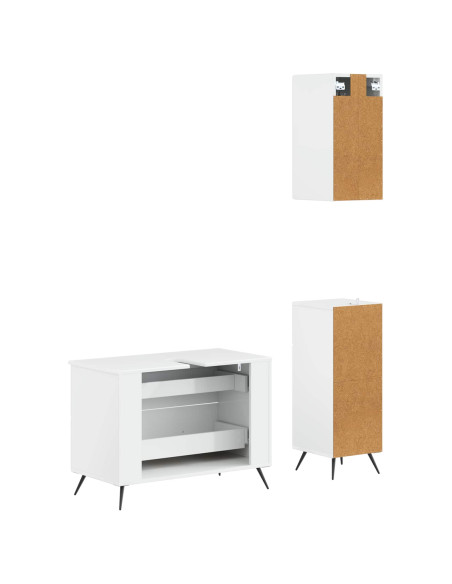Set di armadietti da bagno in 3 pezzi BREDA Bianco Lucido