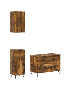 Set di armadietti da bagno in 3 pezzi BREDA Rovere Fumo