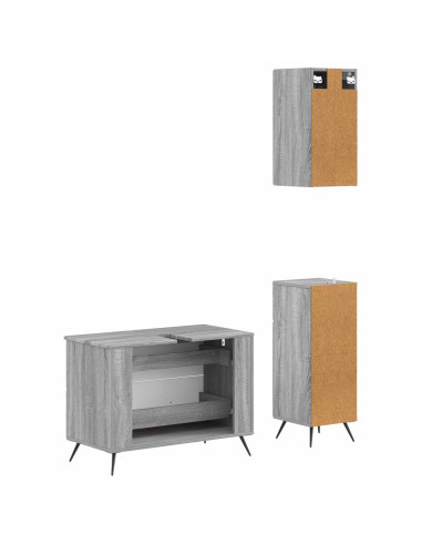 Set di armadietti da bagno in 3 pezzi BREDA Sonoma grigio