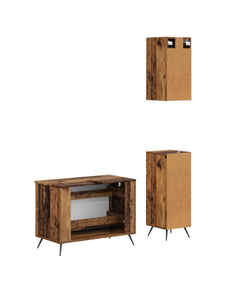 Set di armadietti da bagno in 3 pezzi BREDA Legno antico