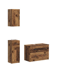 Set di armadietti da bagno in 3 pezzi UTRECHT Legno antico