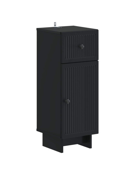 Set di Mobili da Bagno da 4 Pezzi EDE Nero Legno ingegnerizzato